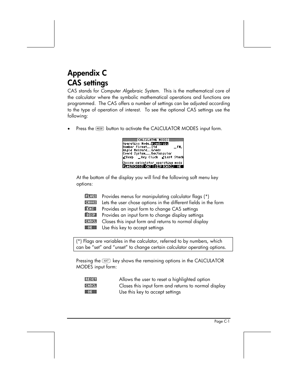 Appendix c - cas settings, Appendix c cas settings | HP 49g+ User Manual | Page 793 / 862