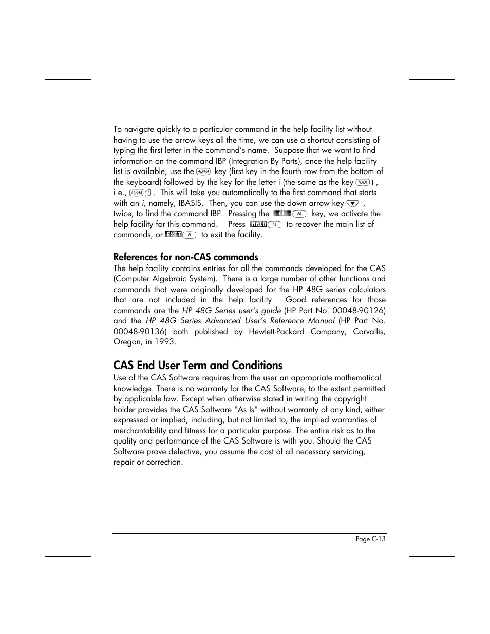 Cas end user term and conditions | HP 49g+ User Manual | Page 805 / 862