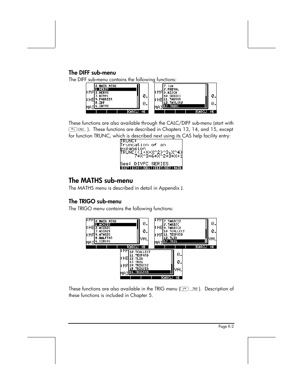 The maths sub-menu | HP 49g+ User Manual | Page 830 / 862