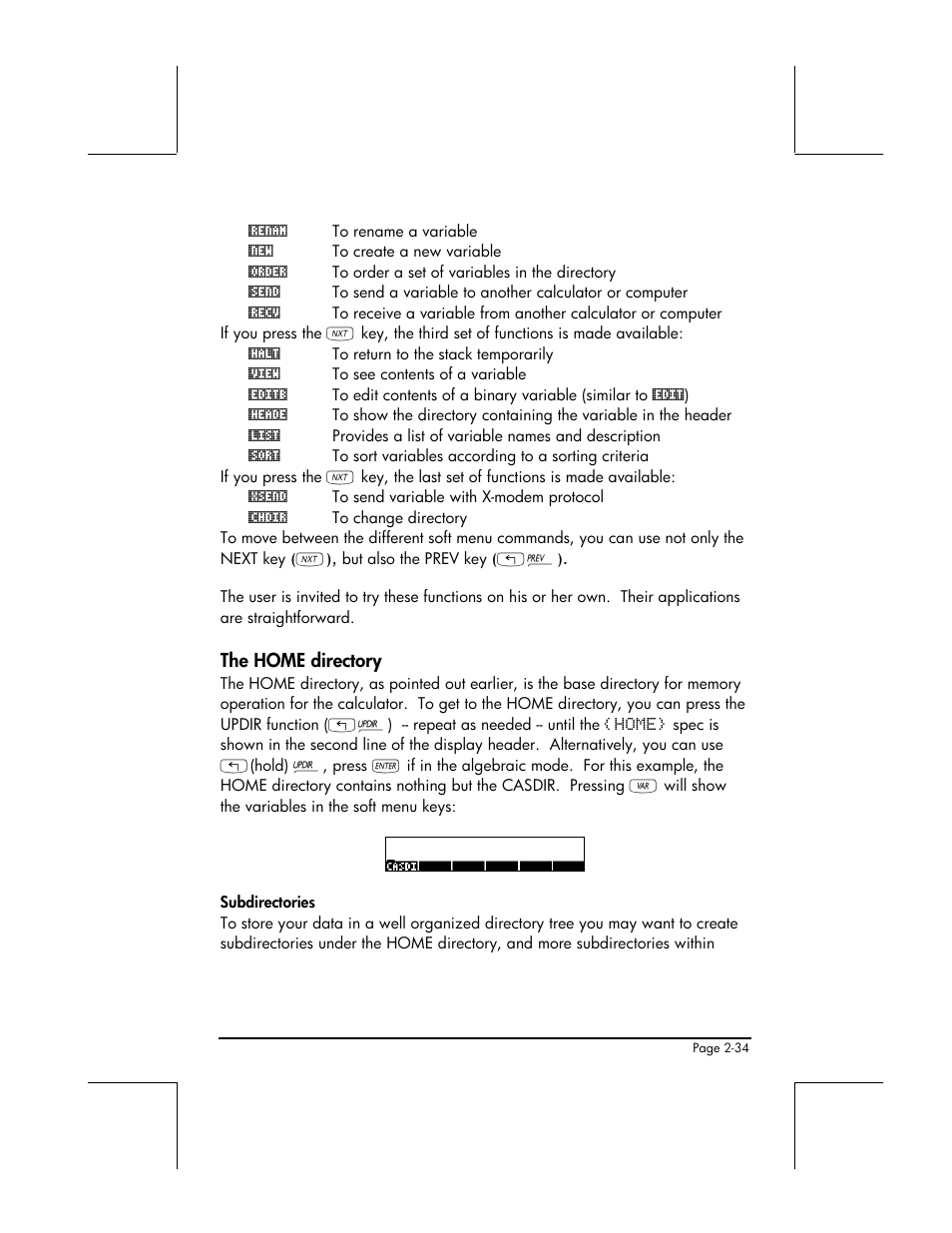 The home directory | HP 49g+ User Manual | Page 89 / 862