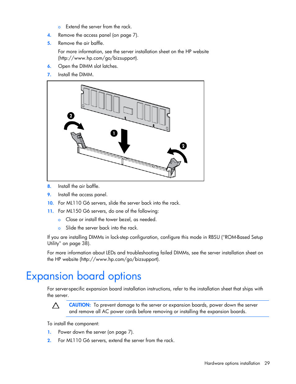 Expansion board options | HP ML100 User Manual | Page 29 / 111