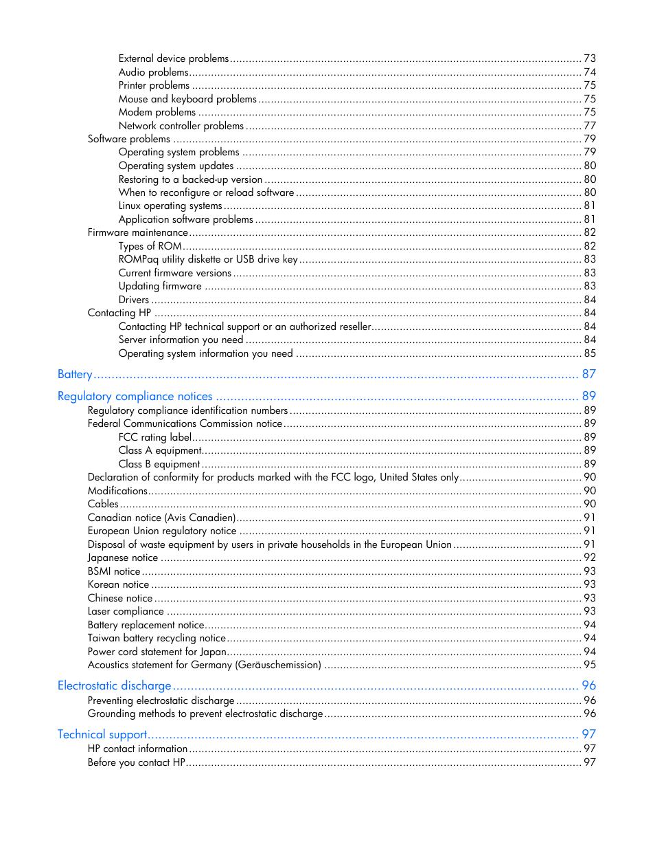 HP ML100 User Manual | Page 5 / 111
