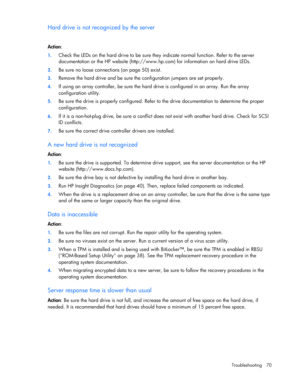 HP ML100 User Manual | Page 70 / 111