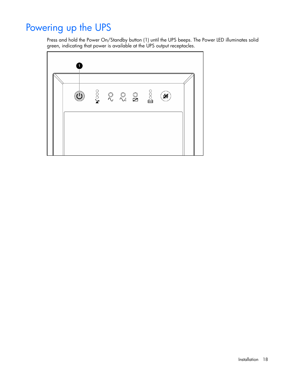 Powering up the ups | HP T1000 User Manual | Page 18 / 48