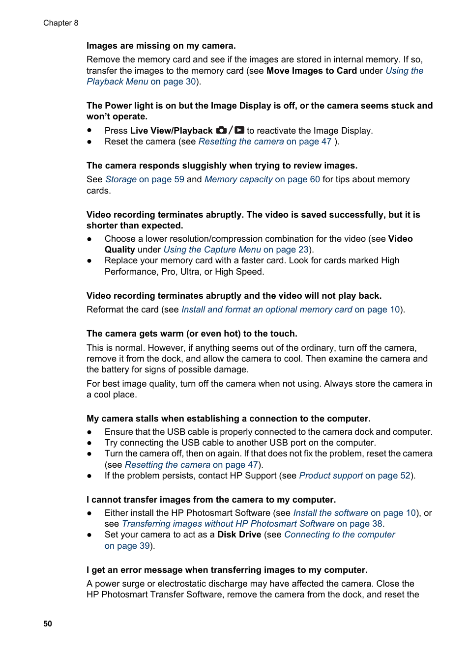 HP PhotoSmart R967 User Manual | Page 50 / 62