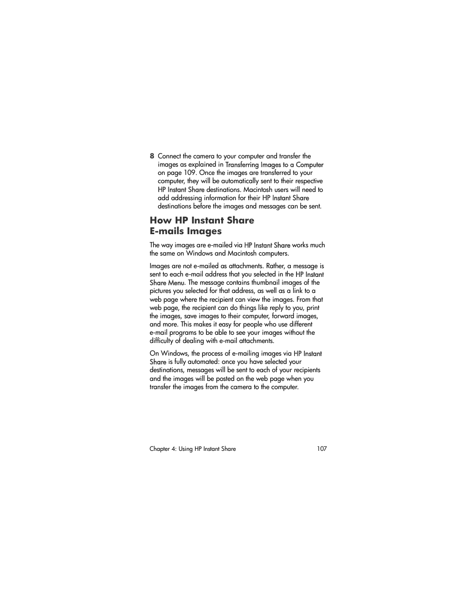 How hp instant share e-mails images | HP R707 User Manual | Page 107 / 191