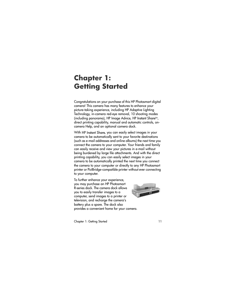 Chapter 1: getting started | HP R707 User Manual | Page 11 / 191