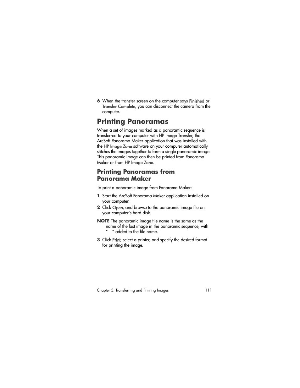 Printing panoramas, Printing panoramas from panorama maker | HP R707 User Manual | Page 111 / 191