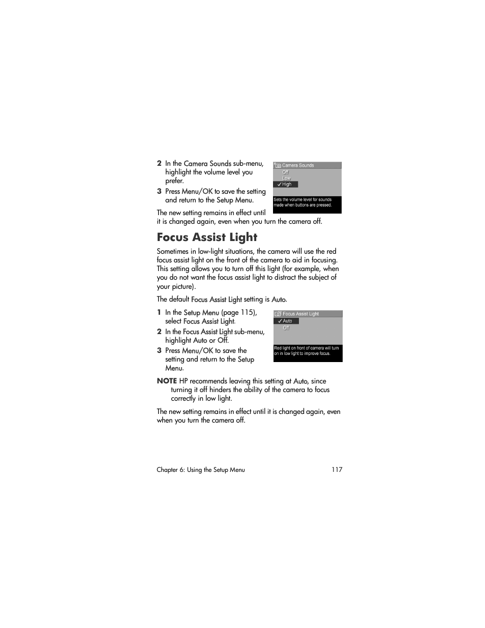 Focus assist light | HP R707 User Manual | Page 117 / 191