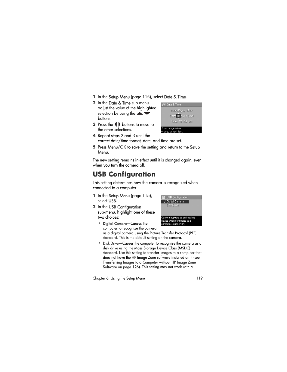Usb configuration | HP R707 User Manual | Page 119 / 191