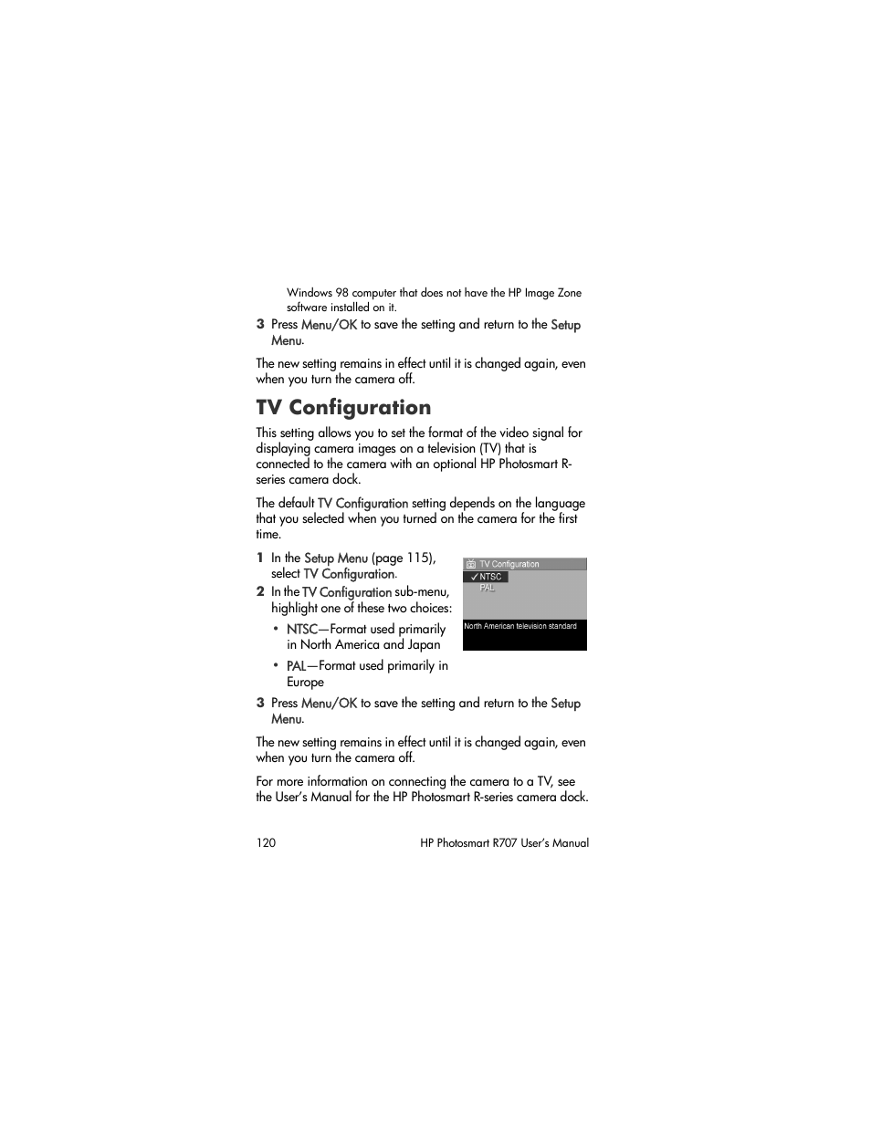 Tv configuration | HP R707 User Manual | Page 120 / 191