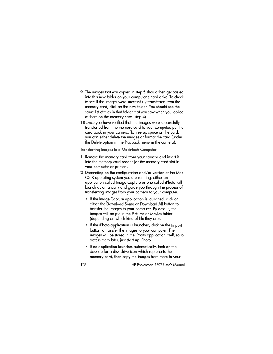 HP R707 User Manual | Page 128 / 191