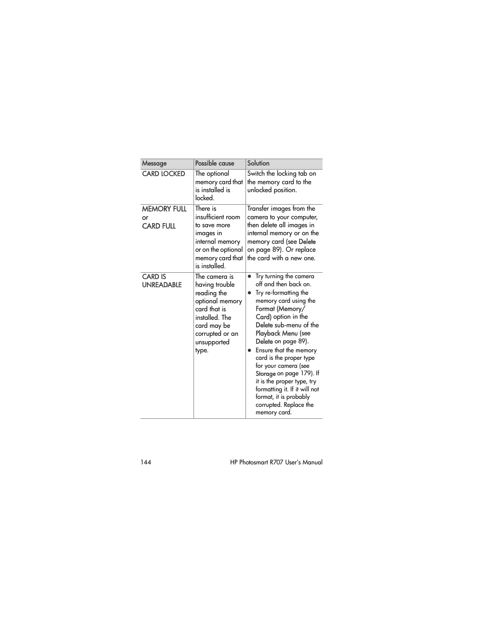 HP R707 User Manual | Page 144 / 191