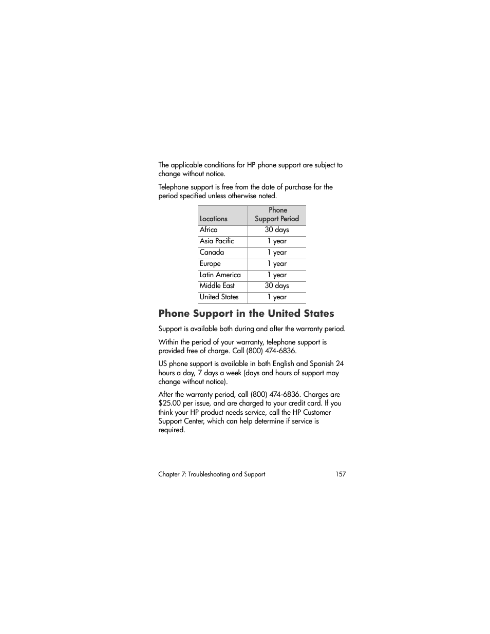 Phone support in the united states | HP R707 User Manual | Page 157 / 191