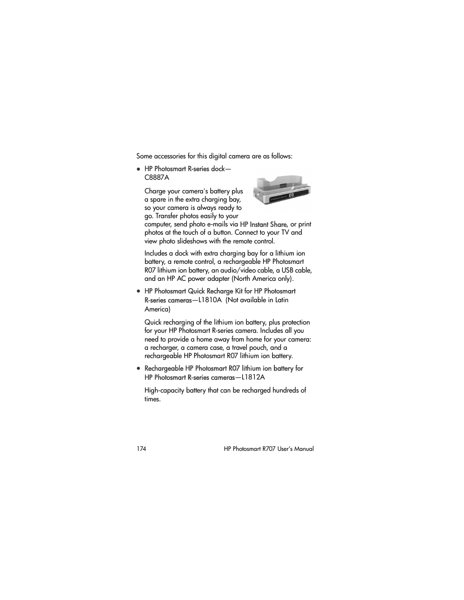 HP R707 User Manual | Page 174 / 191