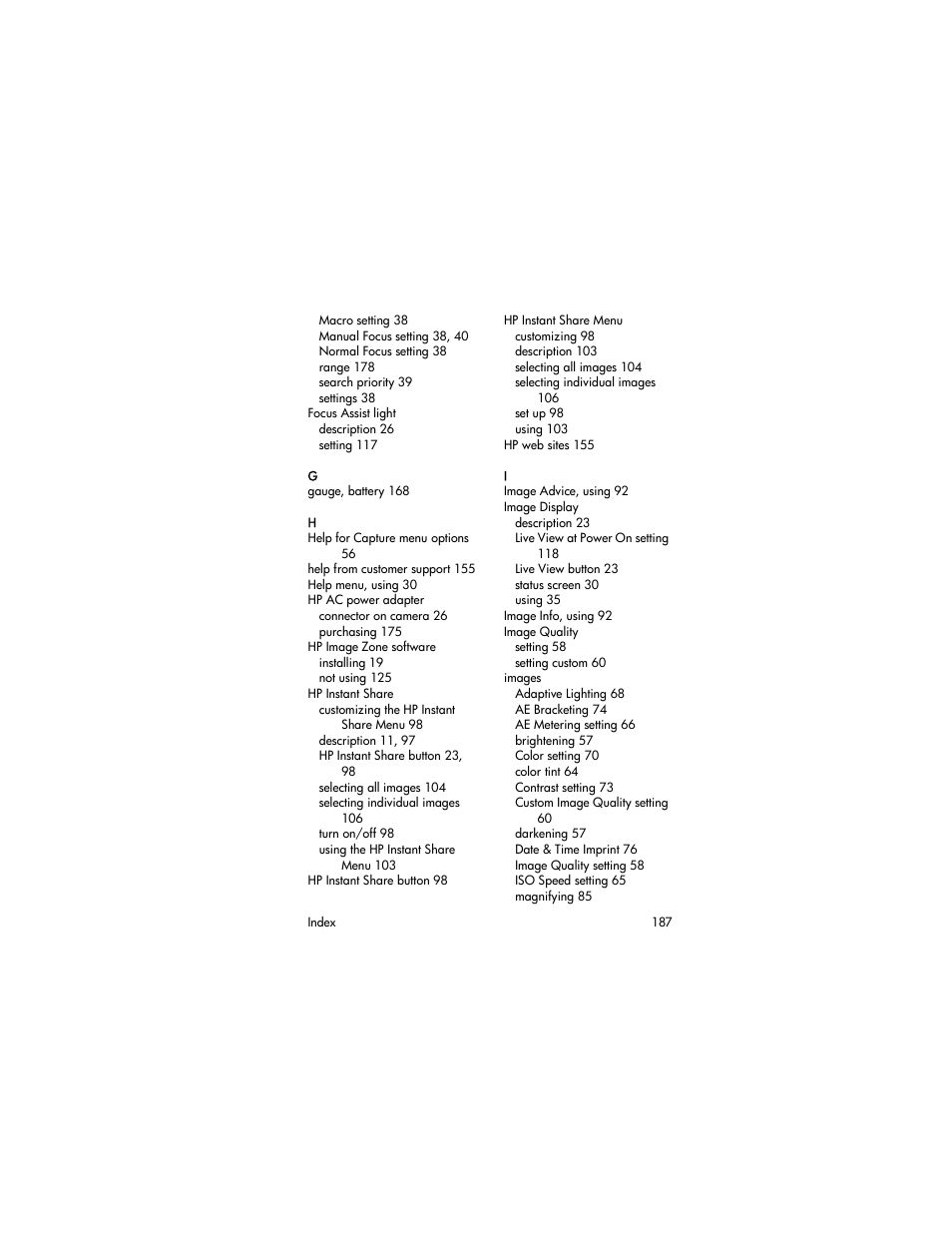HP R707 User Manual | Page 187 / 191