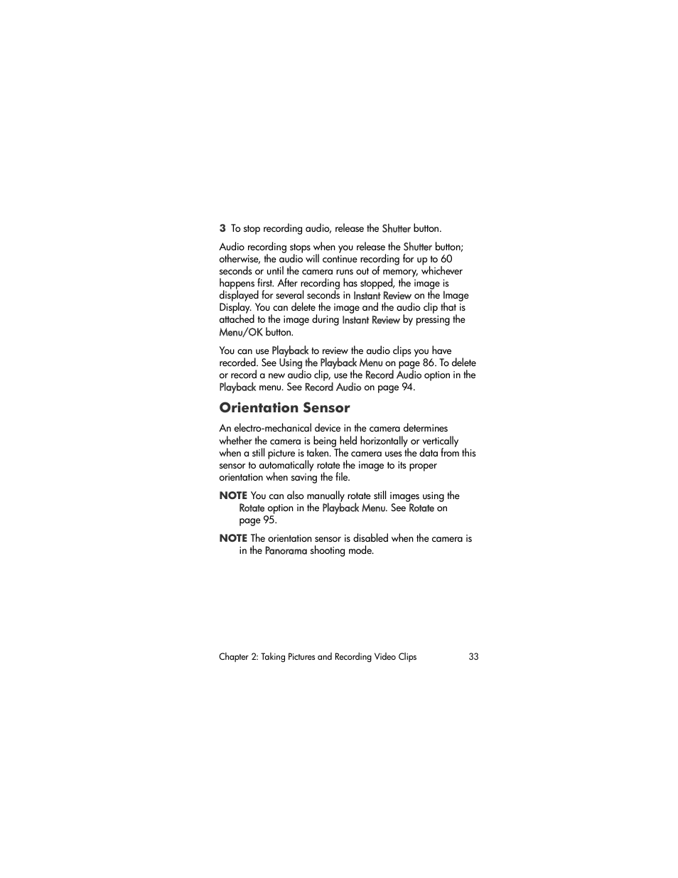 Orientation sensor | HP R707 User Manual | Page 33 / 191