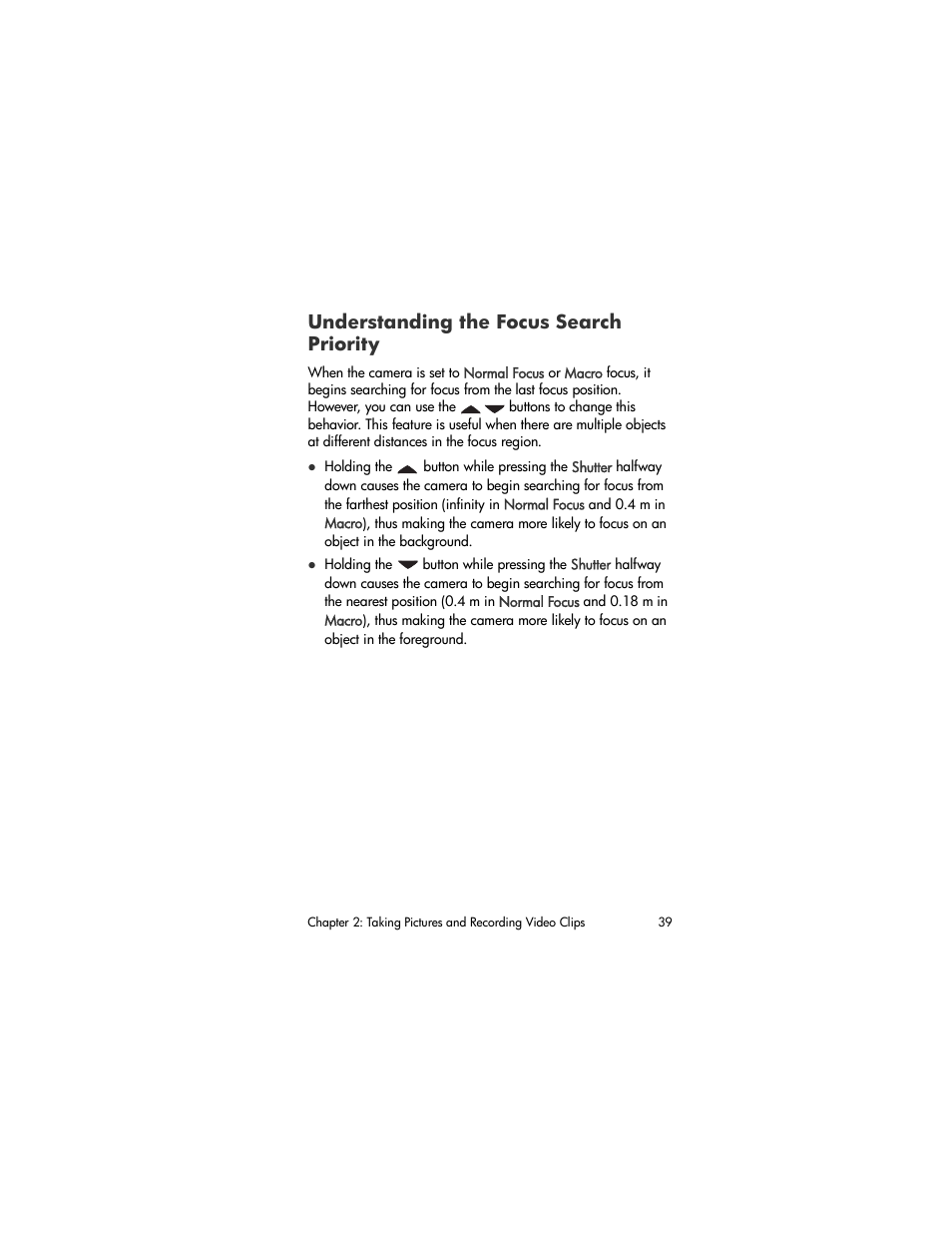 Understanding the focus search priority | HP R707 User Manual | Page 39 / 191