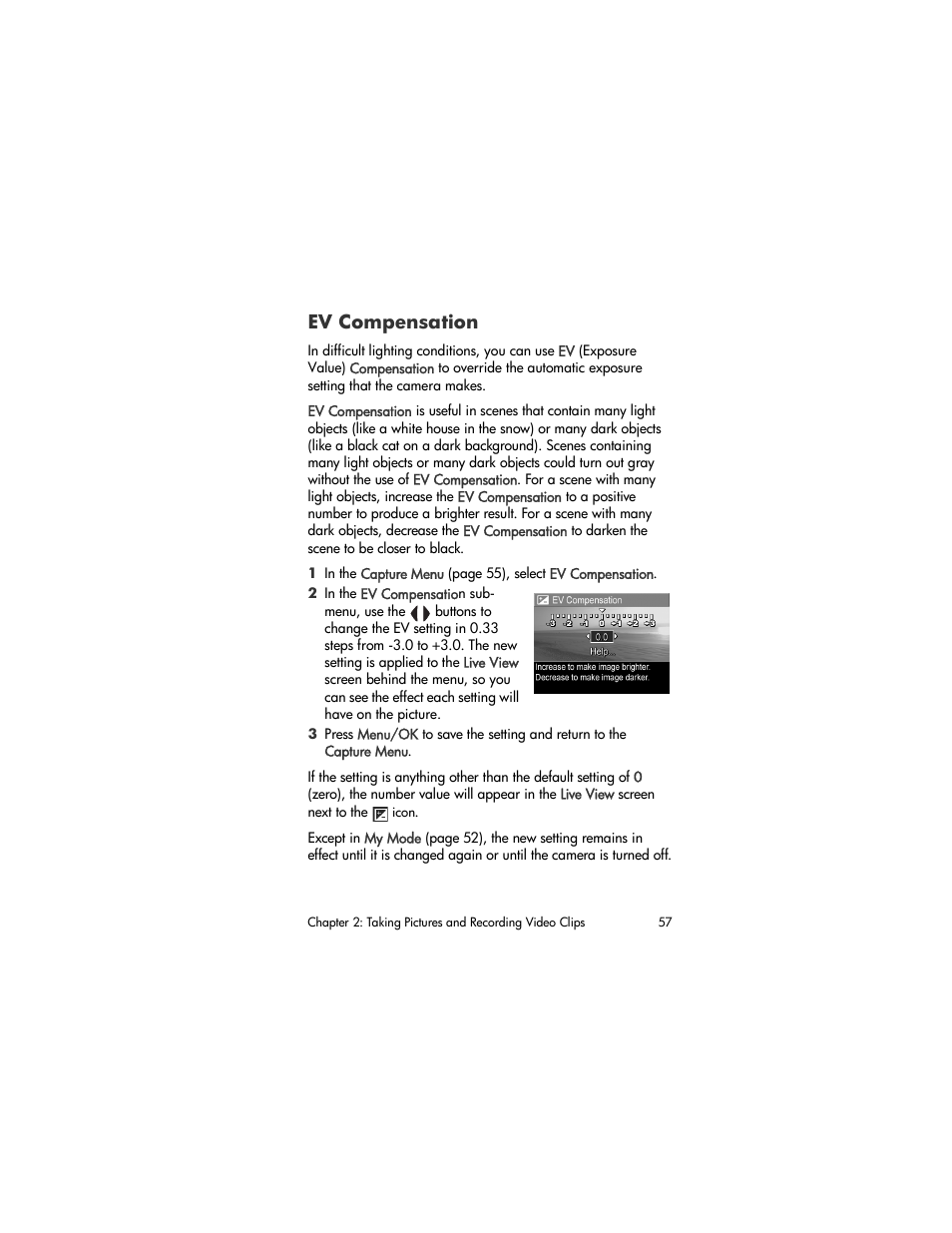 Ev compensation | HP R707 User Manual | Page 57 / 191