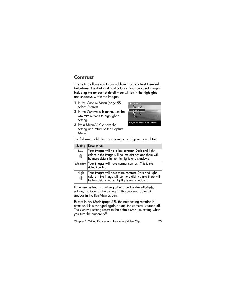 Contrast | HP R707 User Manual | Page 73 / 191