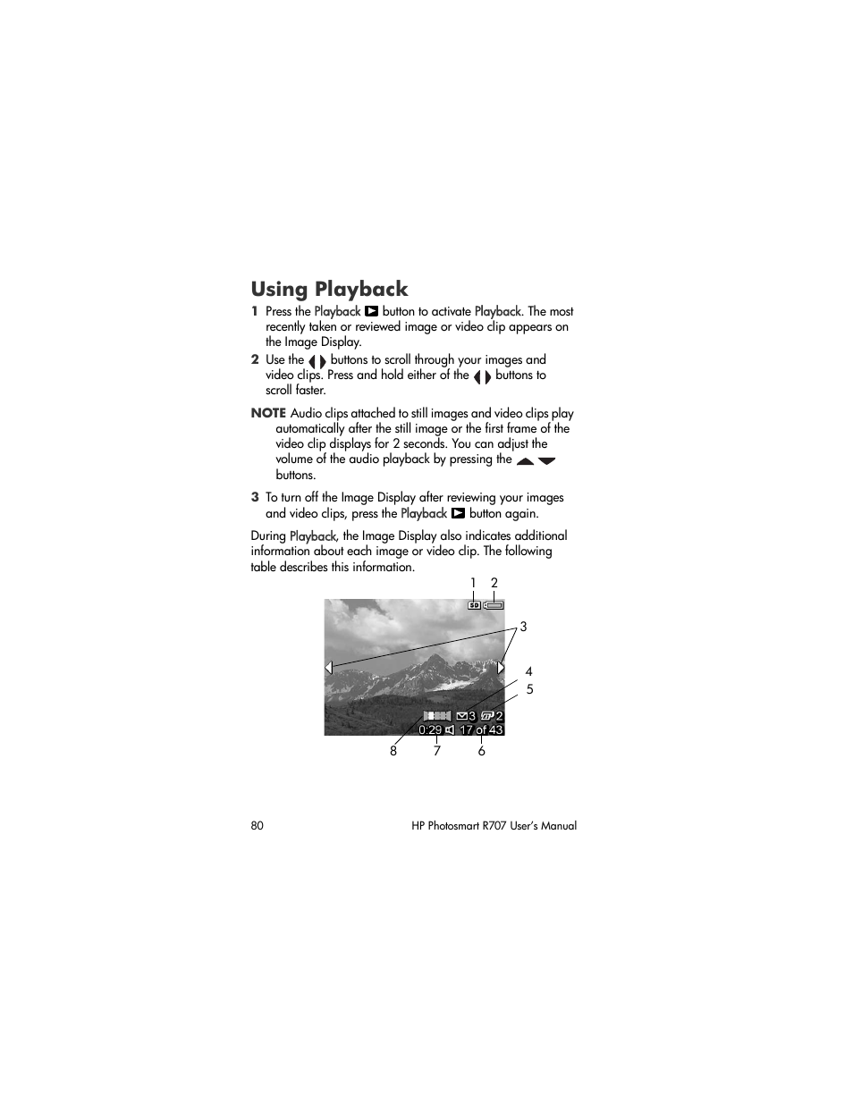 Using playback | HP R707 User Manual | Page 80 / 191