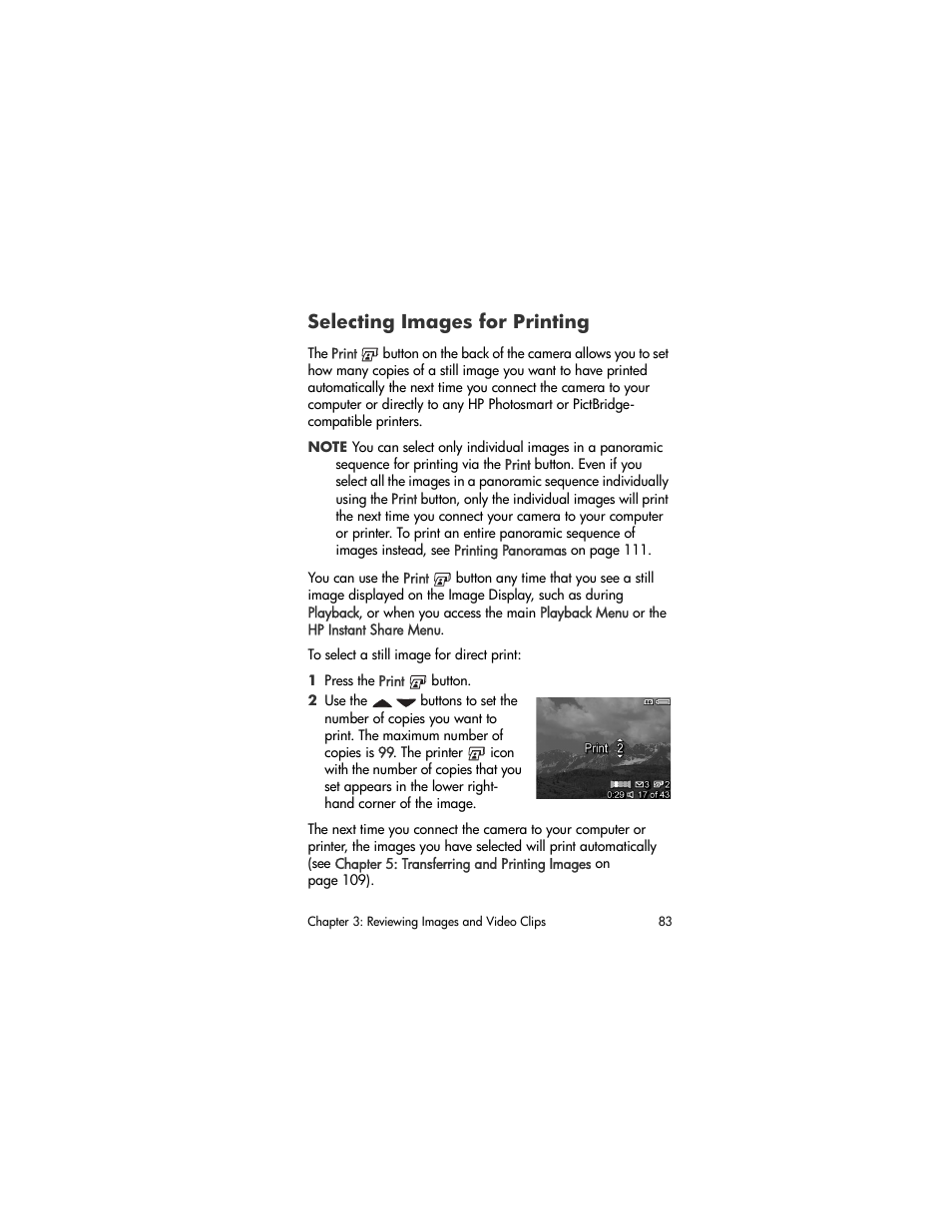Selecting images for printing, Selecting images for, Printing | HP R707 User Manual | Page 83 / 191