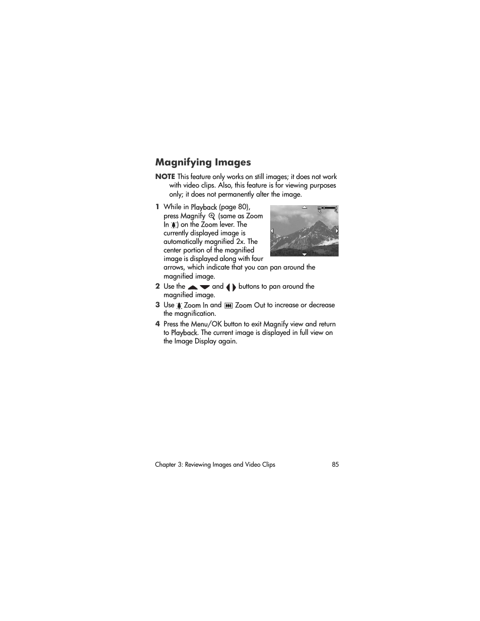 Magnifying images | HP R707 User Manual | Page 85 / 191
