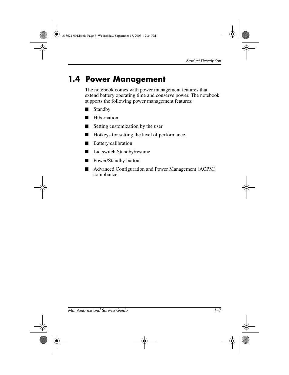 4 power management, 4 power management –7 | HP PAVILLION ZD7000 User Manual | Page 13 / 155