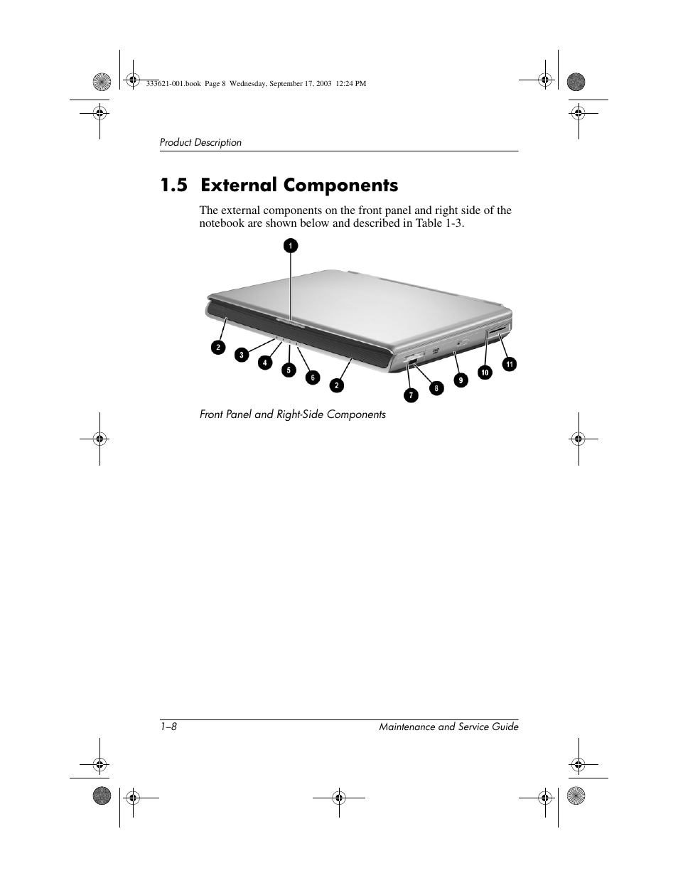 5 external components, 5 external components –8 | HP PAVILLION ZD7000 User Manual | Page 14 / 155