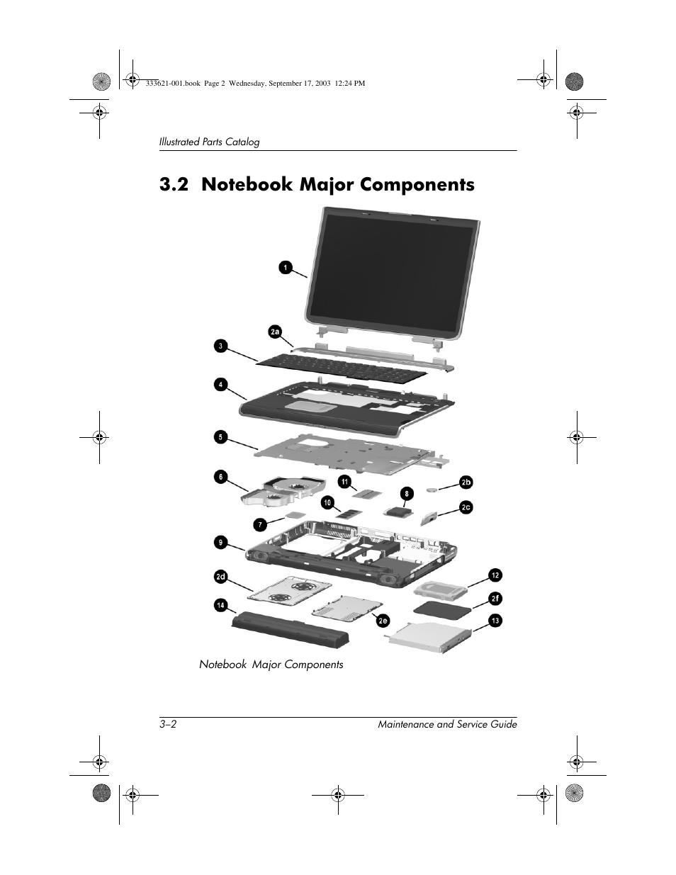 2 notebook major components, 2 notebook major components –2 | HP PAVILLION ZD7000 User Manual | Page 56 / 155