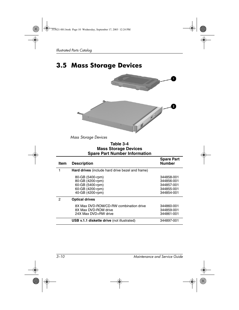 5 mass storage devices, 5 mass storage devices –10 | HP PAVILLION ZD7000 User Manual | Page 64 / 155