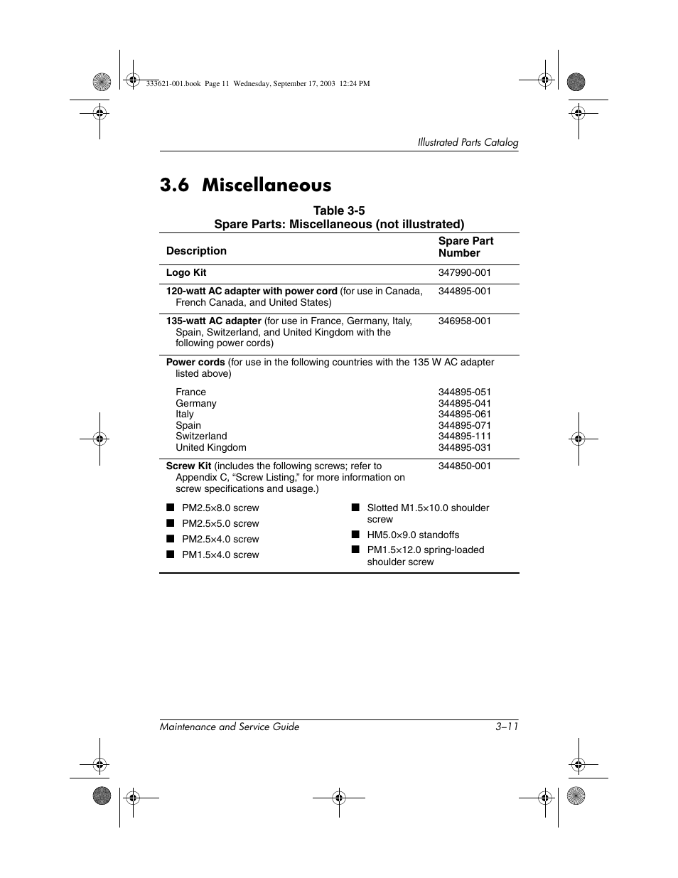 6 miscellaneous, 6 miscellaneous –11 | HP PAVILLION ZD7000 User Manual | Page 65 / 155