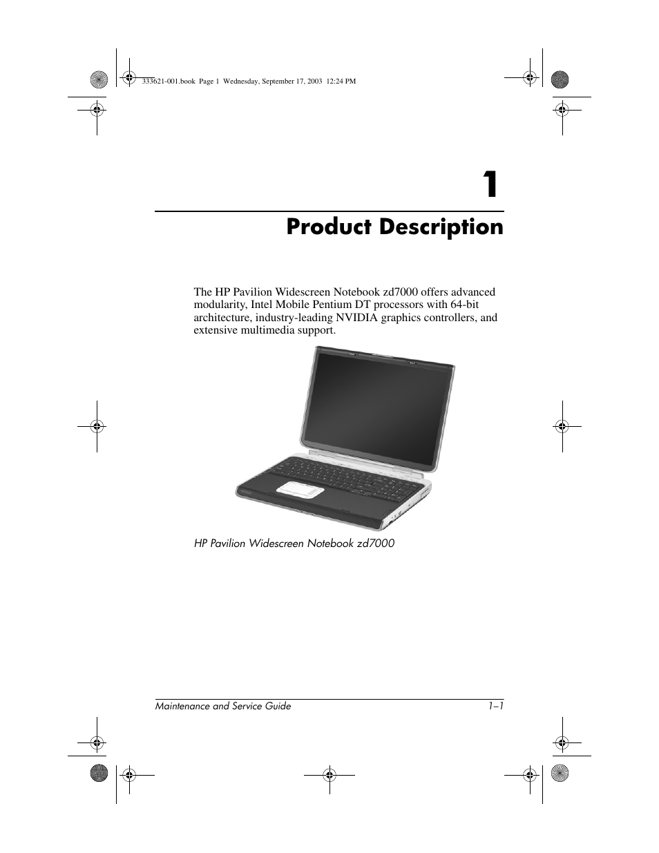 Product description, 1 product description | HP PAVILLION ZD7000 User Manual | Page 7 / 155