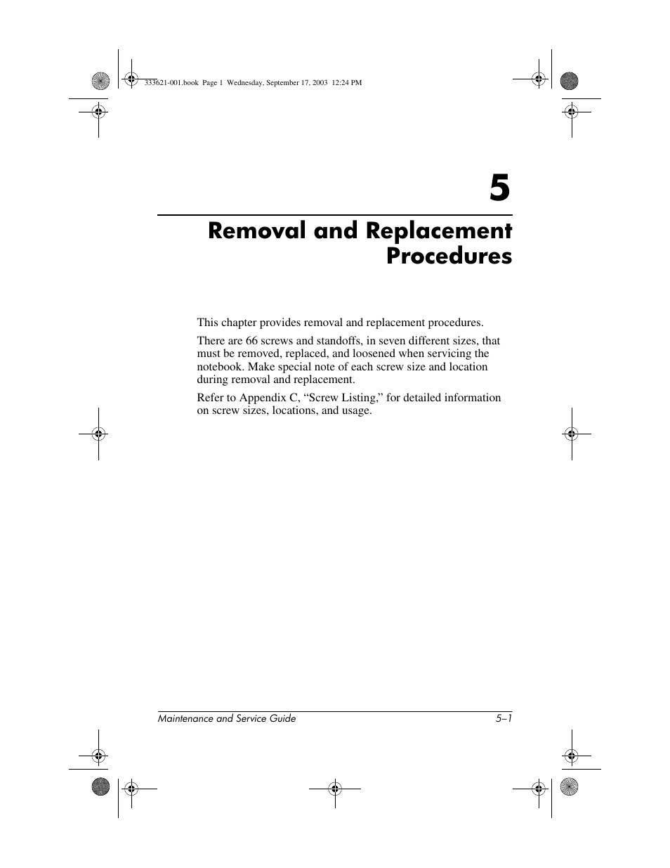 Removal and replacement procedures, 5 removal and replacement procedures | HP PAVILLION ZD7000 User Manual | Page 73 / 155