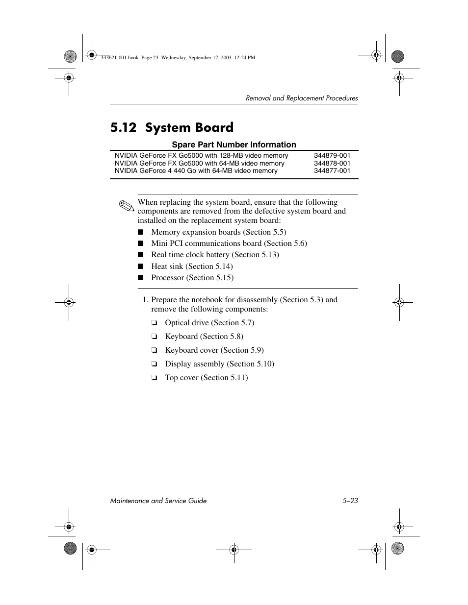 12 system board, 12 system board –23 | HP PAVILLION ZD7000 User Manual | Page 95 / 155