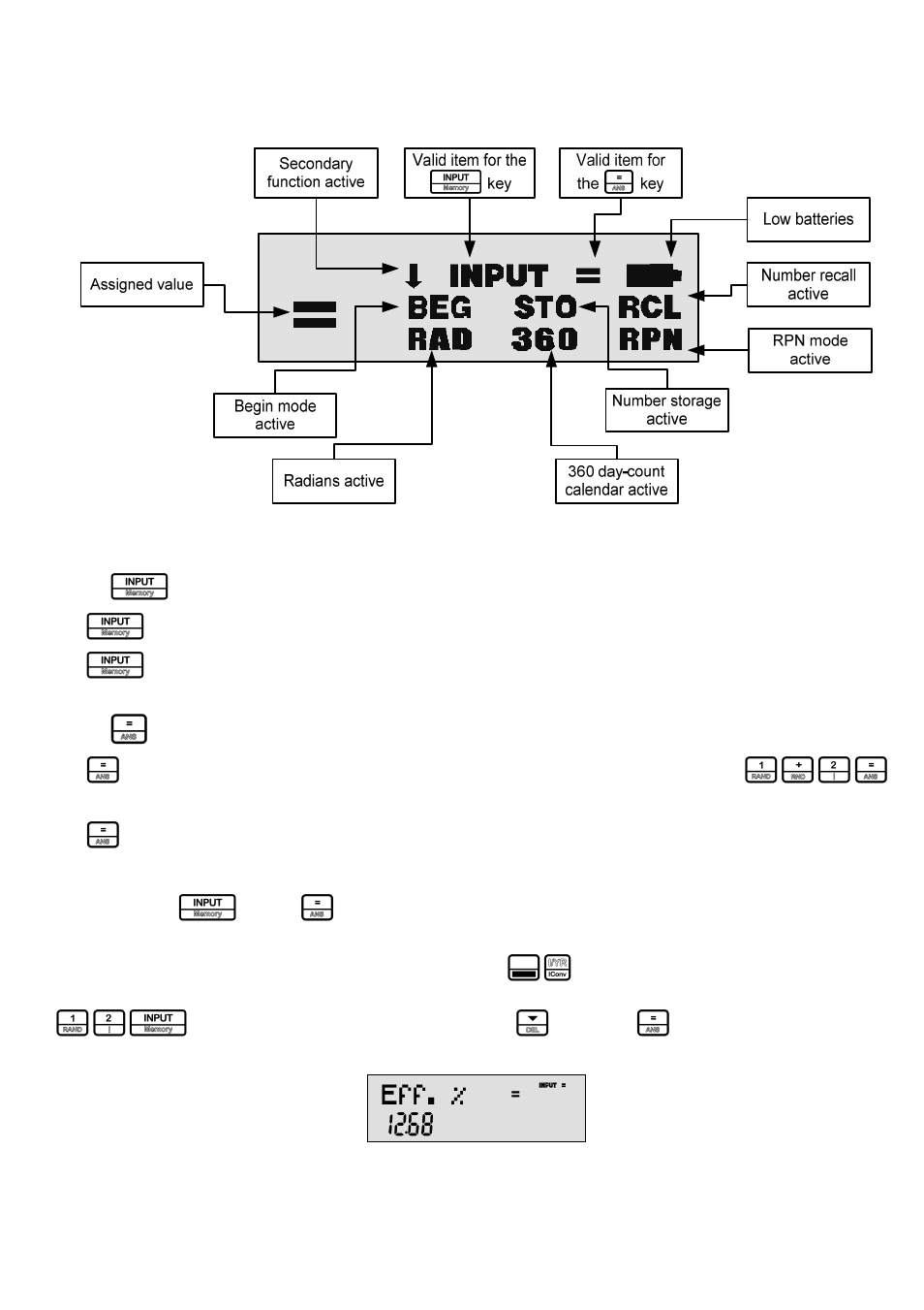 Using the input and = keys, The = key, Using the | Keys | HP 20B User Manual | Page 12 / 75