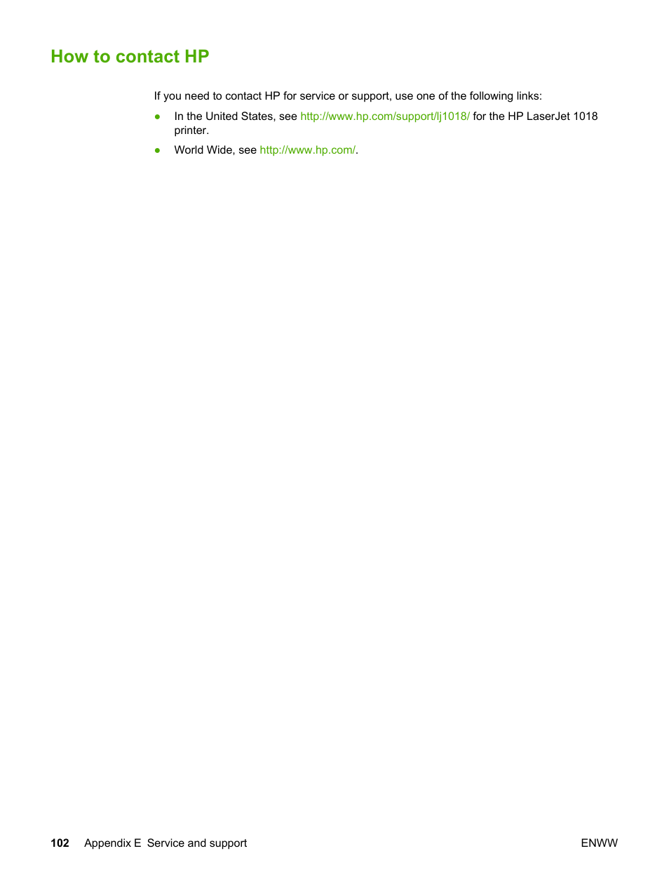 How to contact hp | HP 1018 User Manual | Page 110 / 116