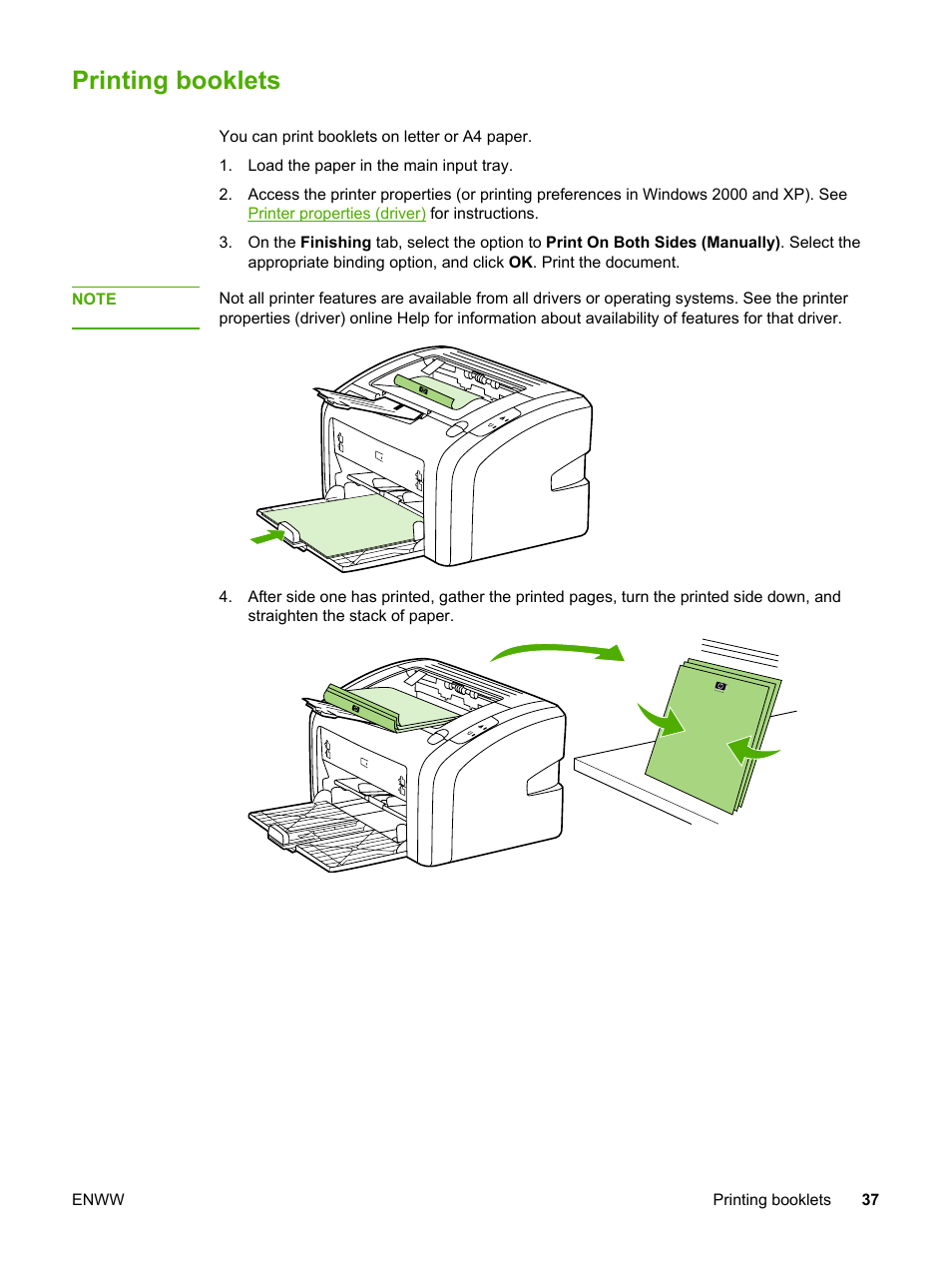 Printing booklets | HP 1018 User Manual | Page 45 / 116