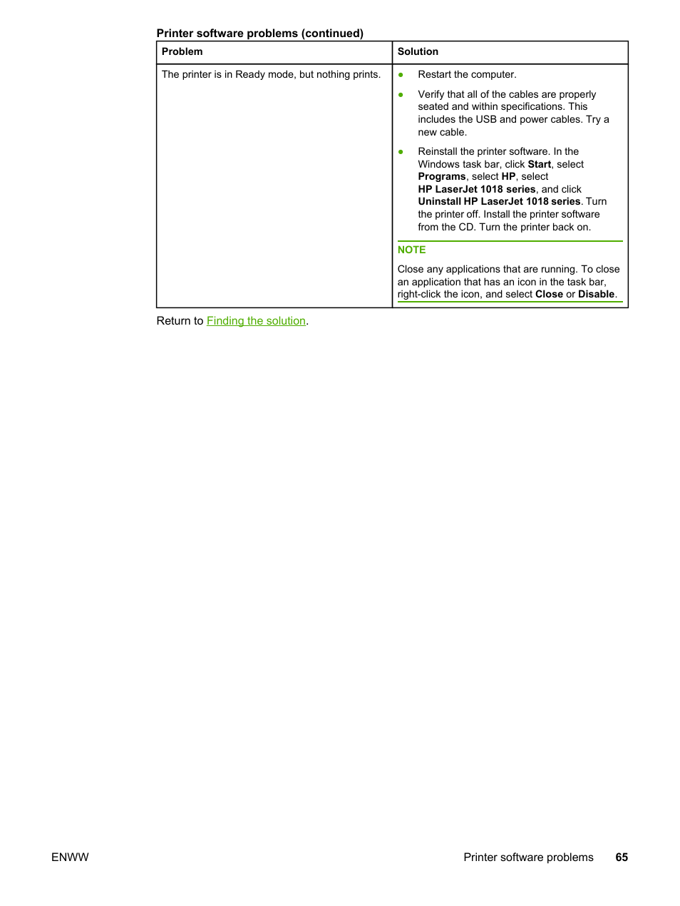 HP 1018 User Manual | Page 73 / 116