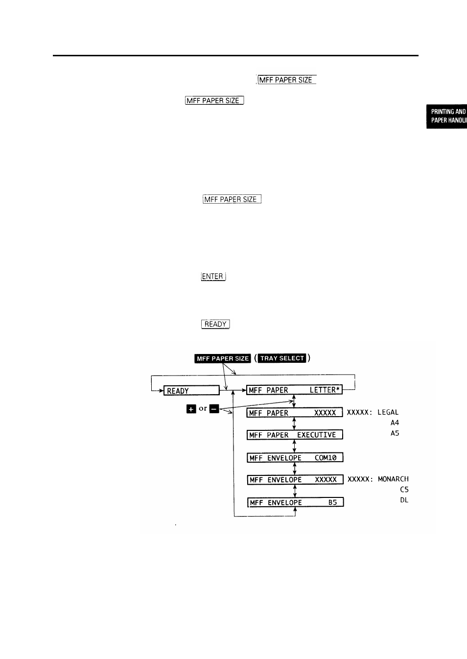 Setting mff paper size 2-11, Setting mff paper size | HP 16V User Manual | Page 58 / 156