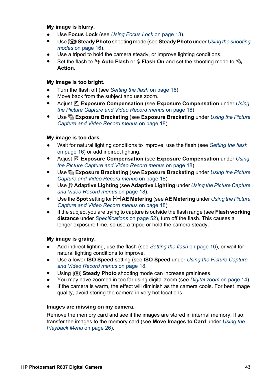 HP Photosmart R837 User Manual | Page 43 / 56