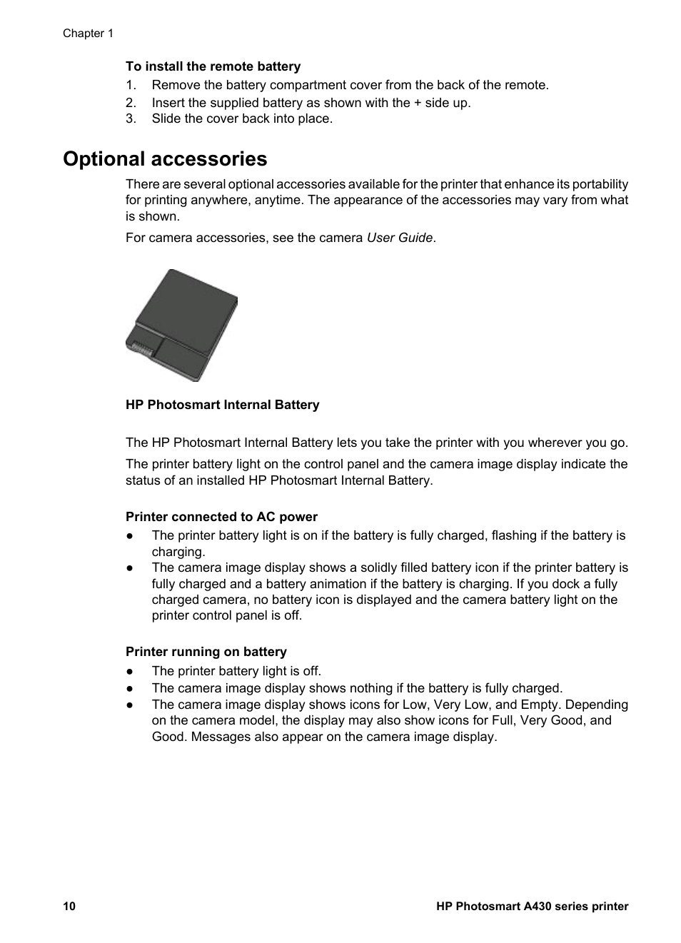 Optional accessories | HP A430 User Manual | Page 13 / 62