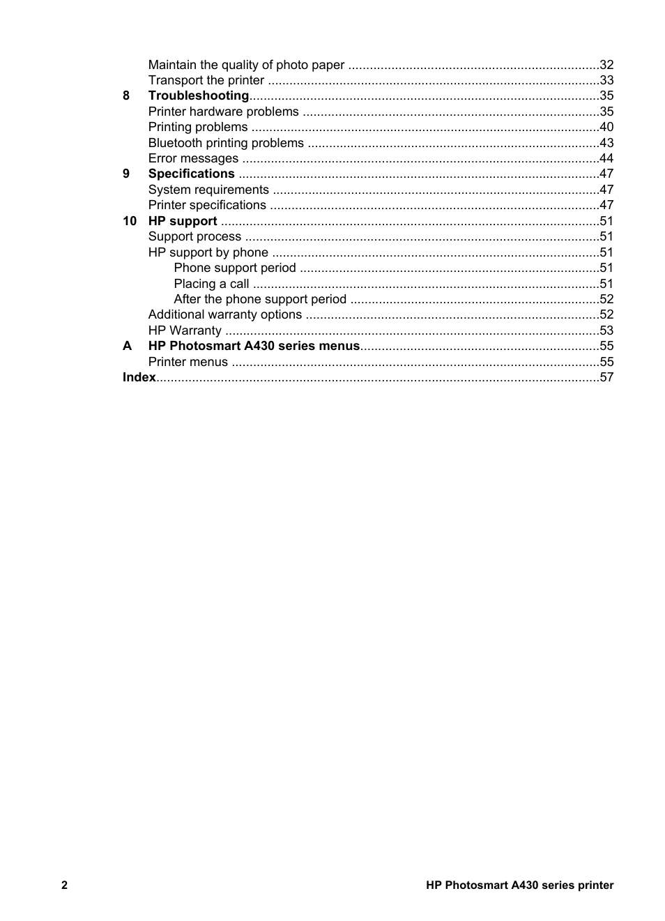 HP A430 User Manual | Page 5 / 62