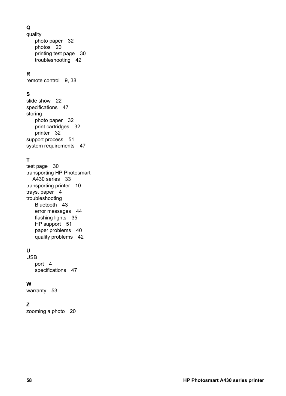 HP A430 User Manual | Page 61 / 62
