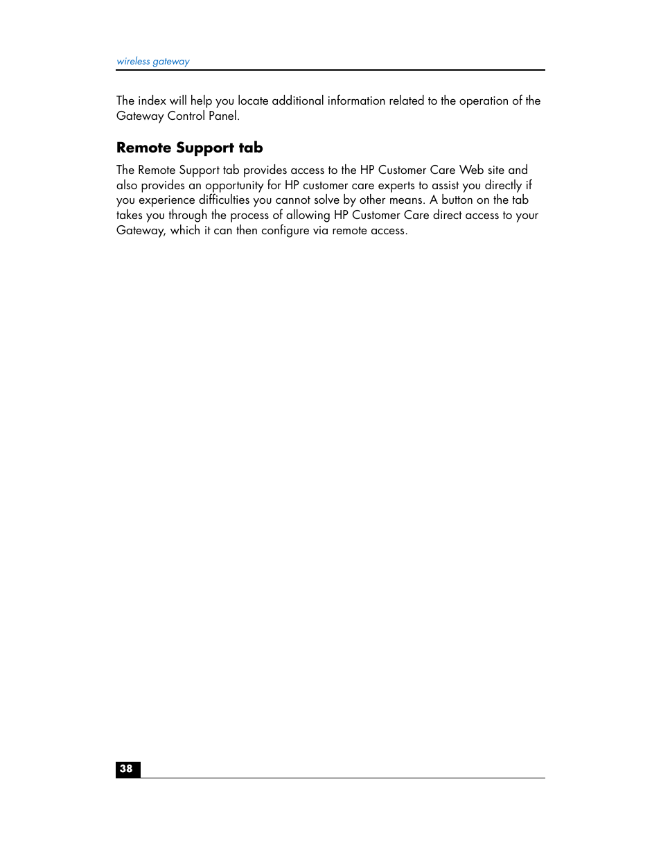Remote support tab | HP hn200w User Manual | Page 38 / 94