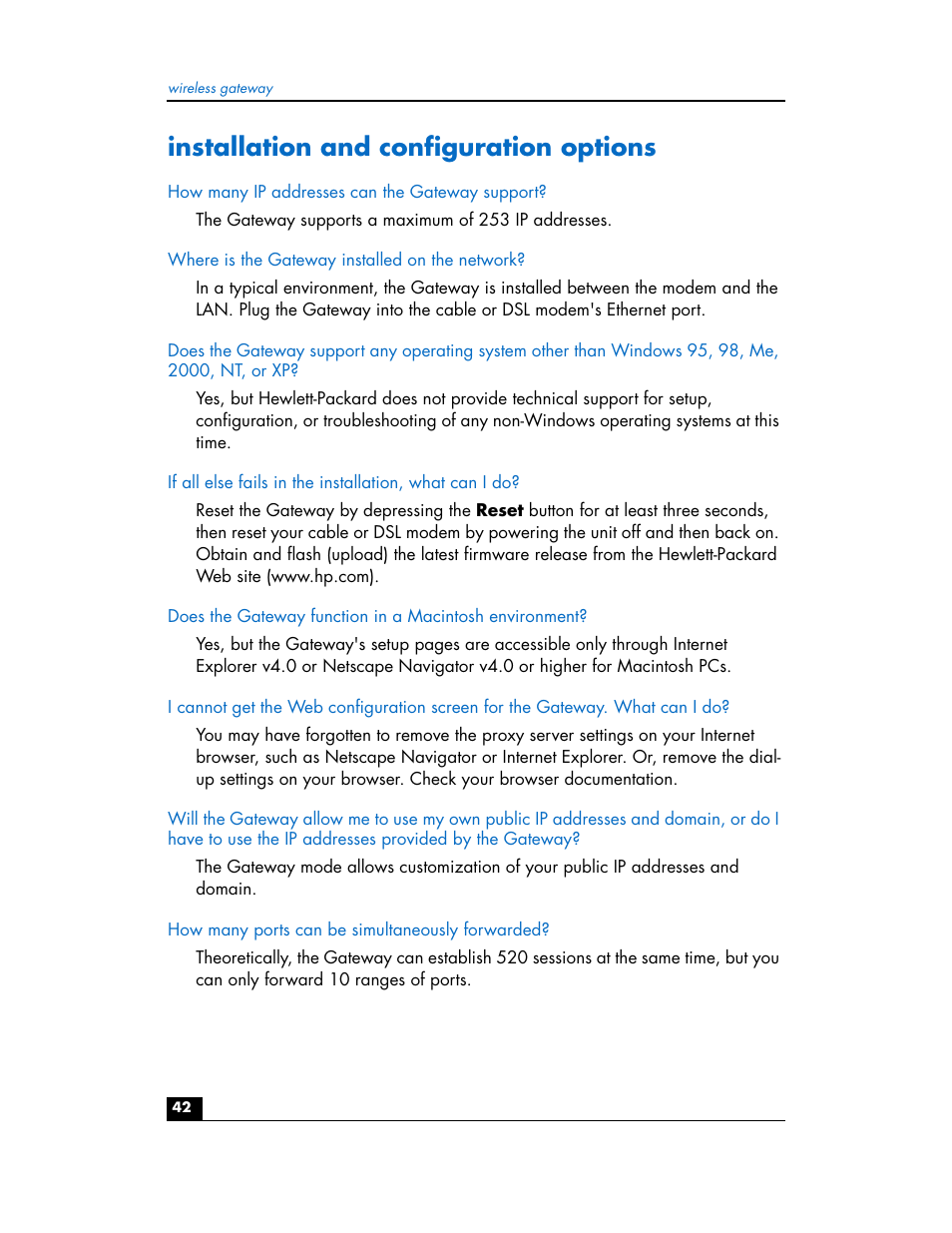 Installation and configuration options | HP hn200w User Manual | Page 42 / 94