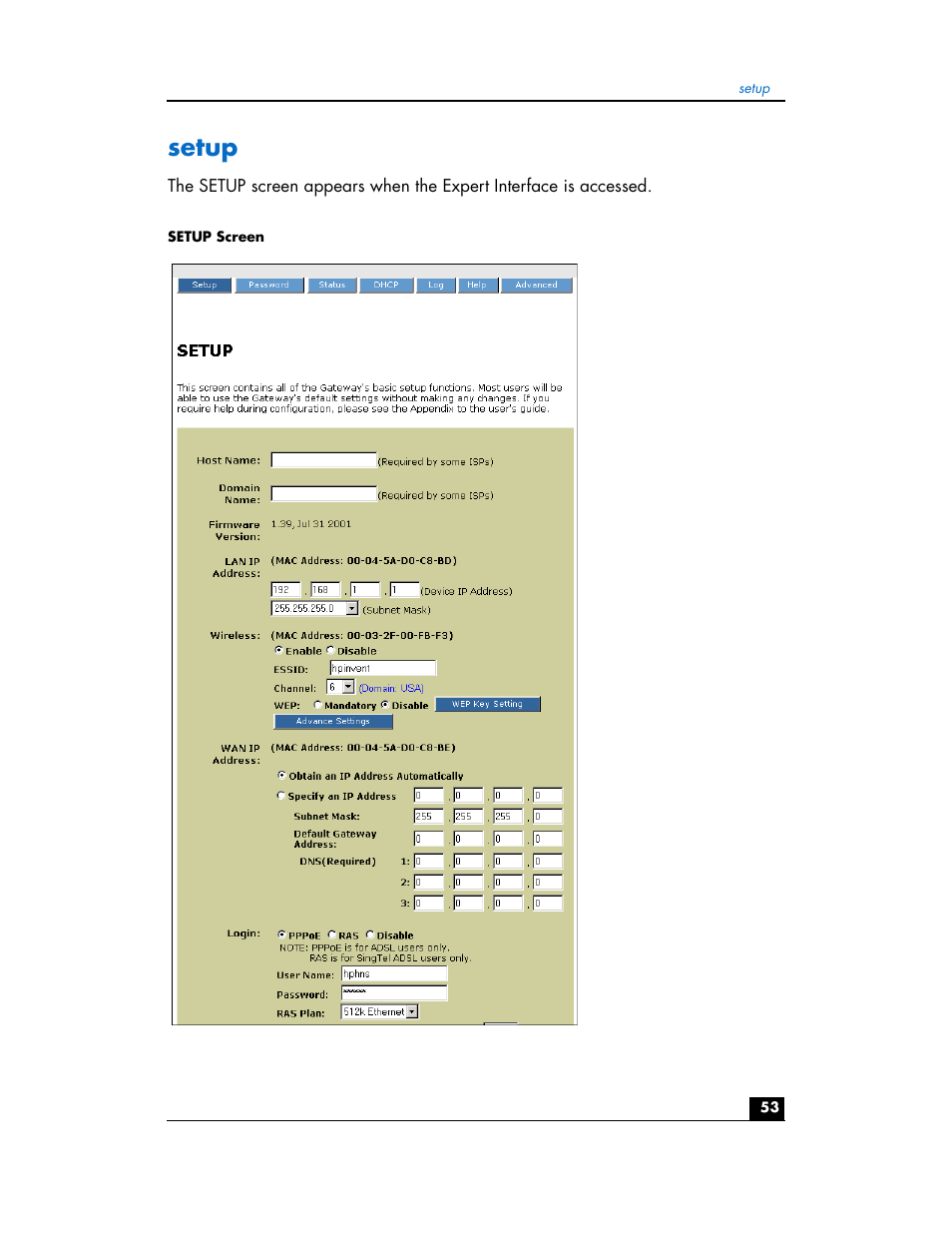 Setup | HP hn200w User Manual | Page 53 / 94