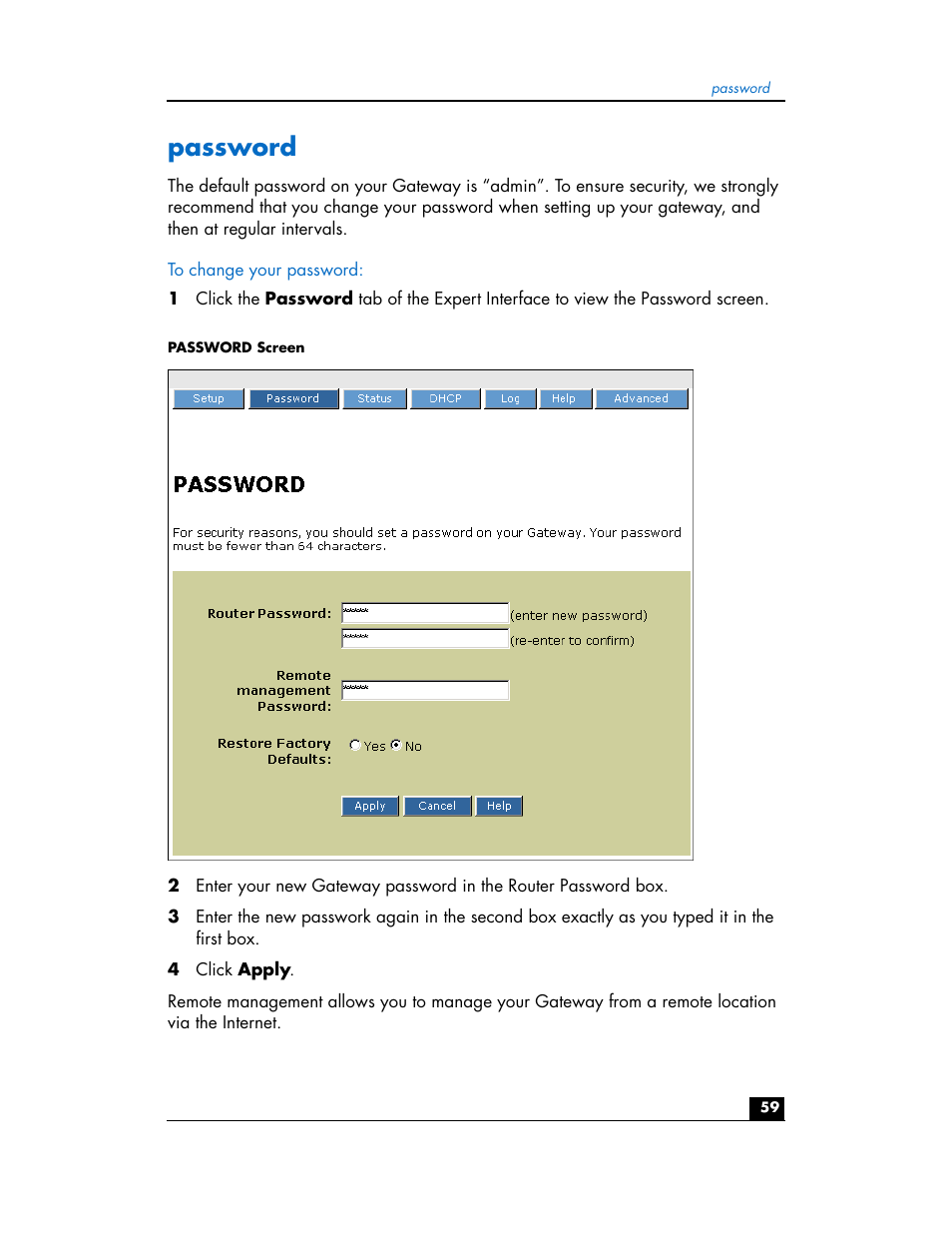 Password | HP hn200w User Manual | Page 59 / 94
