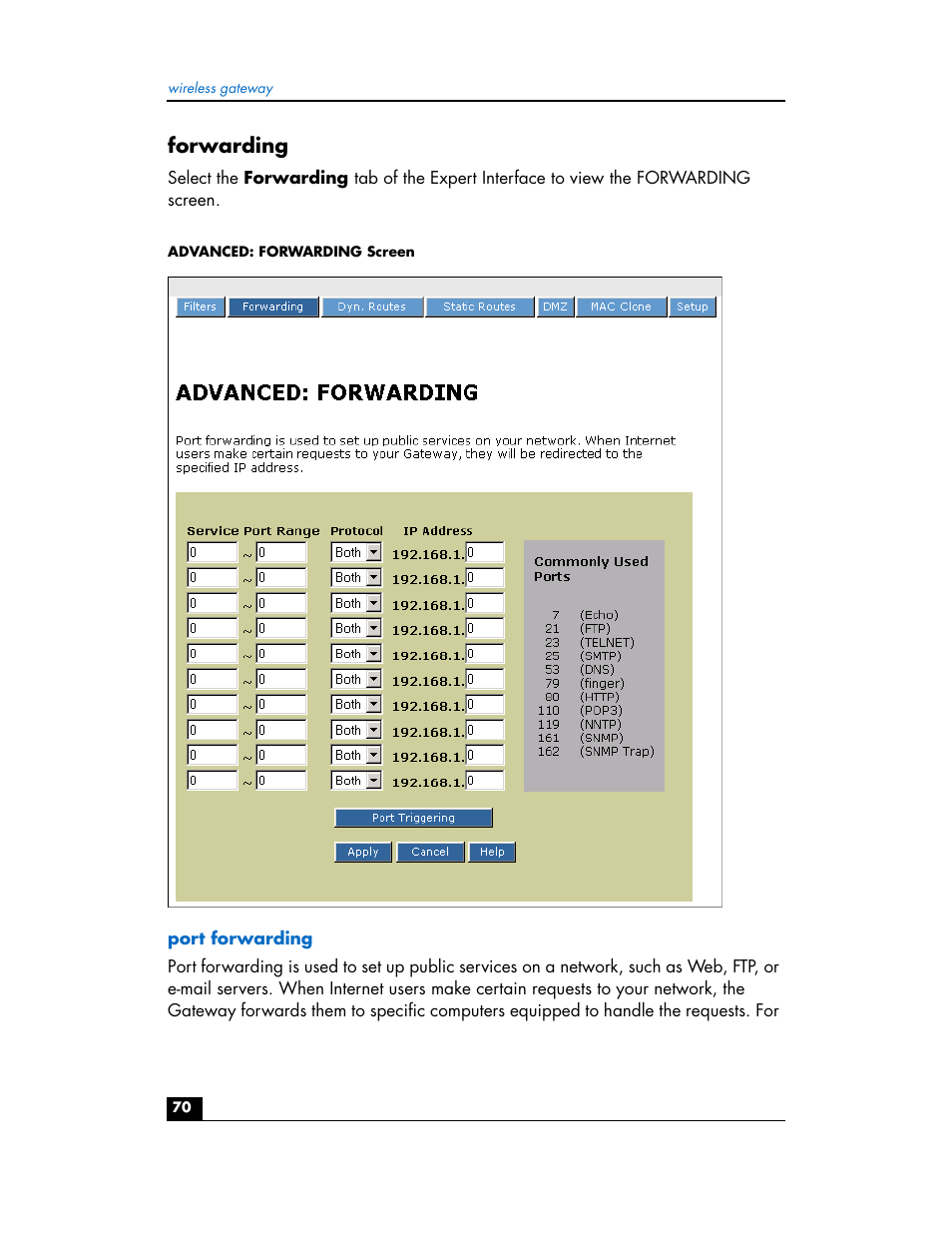 Forwarding | HP hn200w User Manual | Page 70 / 94