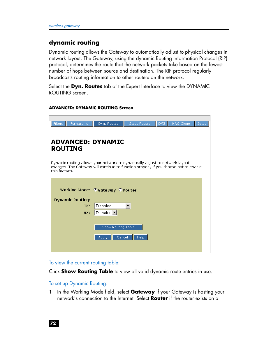Dynamic routing | HP hn200w User Manual | Page 72 / 94